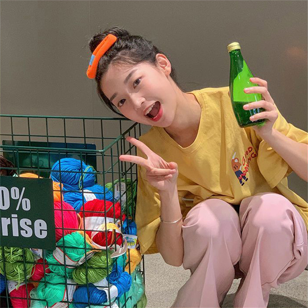 Cream-colored puffy sponge hair clips, cute large bangs clips, BB clips, makeup clips, hair clip edge clips, and teenage hair accessories pic 17