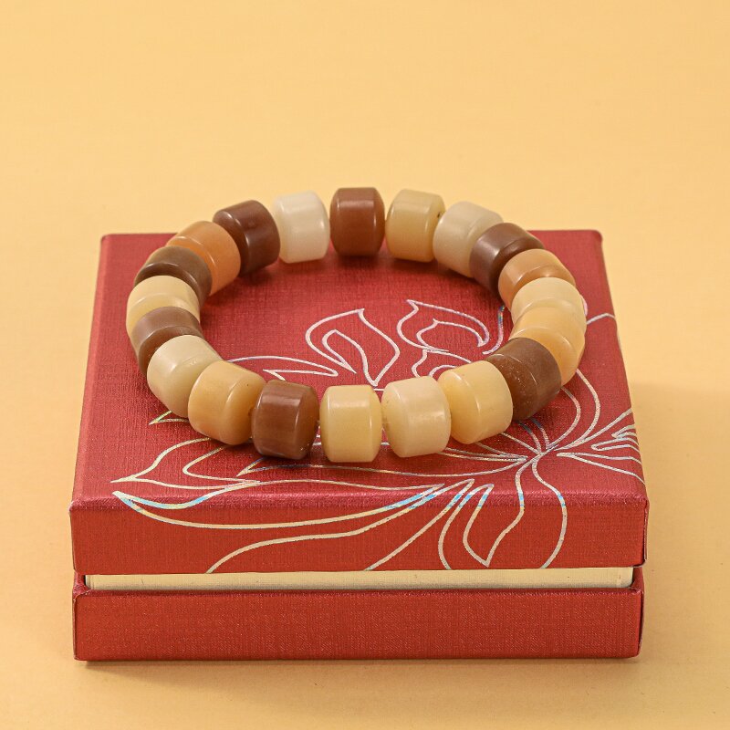 热可可金轮静音菩提手串女绕指柔学生文玩白玉菩提子盘玩手链男女详情2