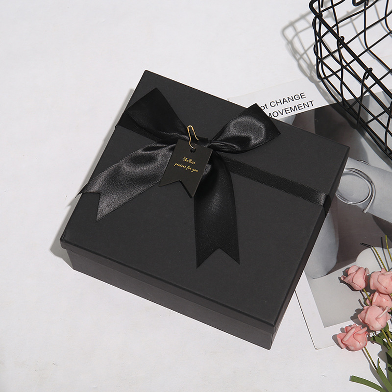 Black gift box, empty box, wholesale gift box, birthday souvenir gift box, present box, super large and high-end gift packaging box pic 6