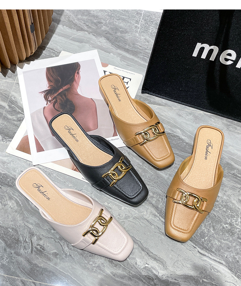 包头鞋女款时尚夏季外穿家用平底包头鞋休闲女士室外凉鞋详情20