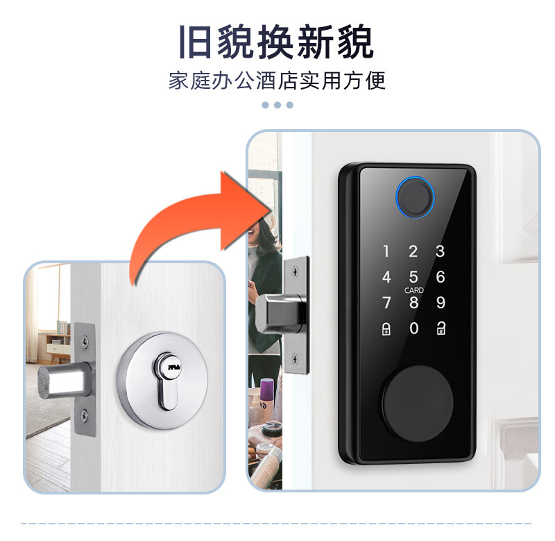 Tuya Smart All-in-One Lock Bluetooth Fingerprint Password Card Swiping Smart Lock pic 2
