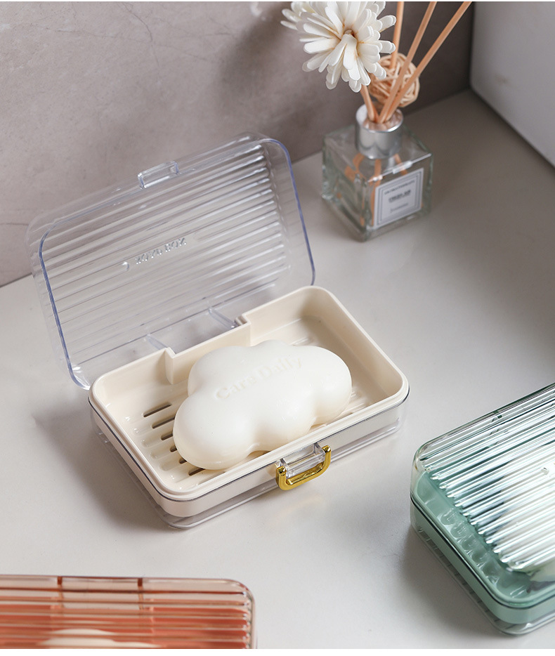 Multi-color and multi-style bathroom soap box, waterproof, portable, thickened, creative dormitory draining, covered soap box for travel pic 15