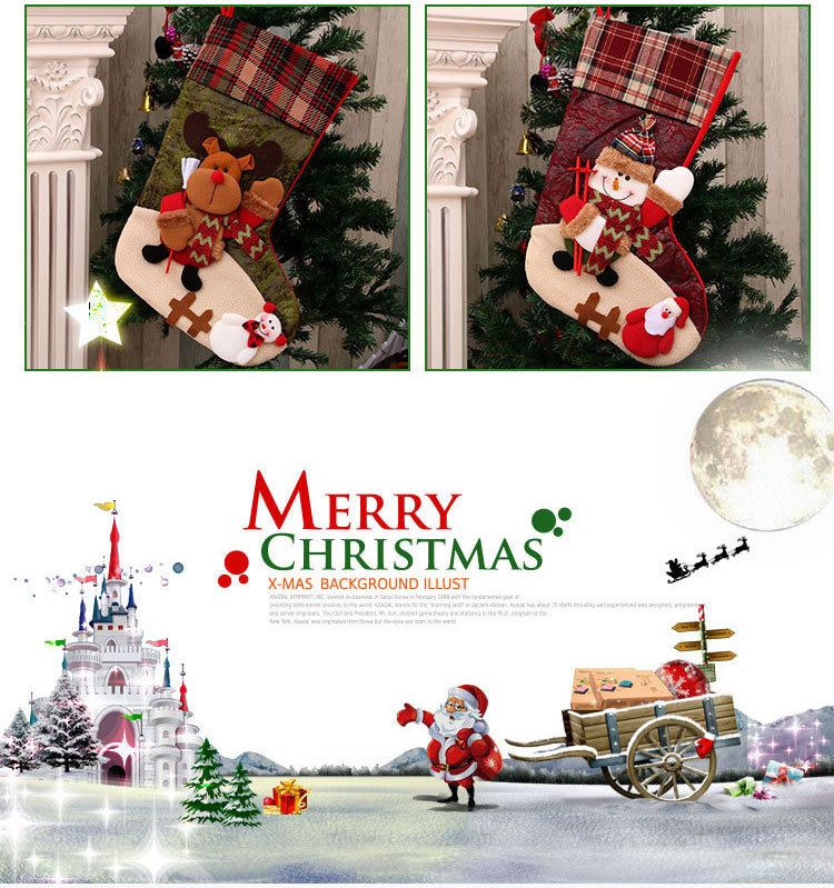 圣诞节圣诞袜 圣诞礼物袋圣诞小袜子挂件圣诞树挂饰装饰品袋子详情37