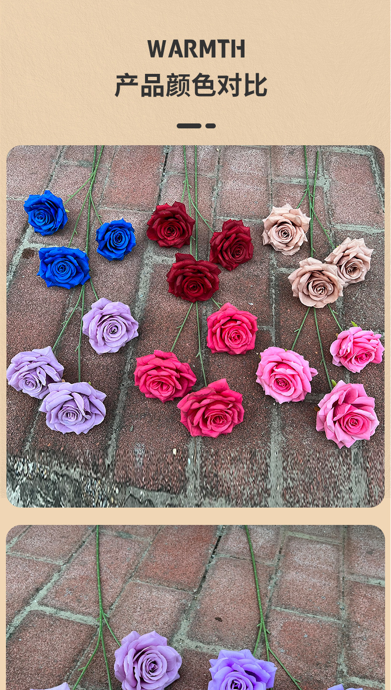 3头钻石玫瑰花仿真假花装饰婚庆婚礼堂路引插花商场瀑布玫瑰造景详情6