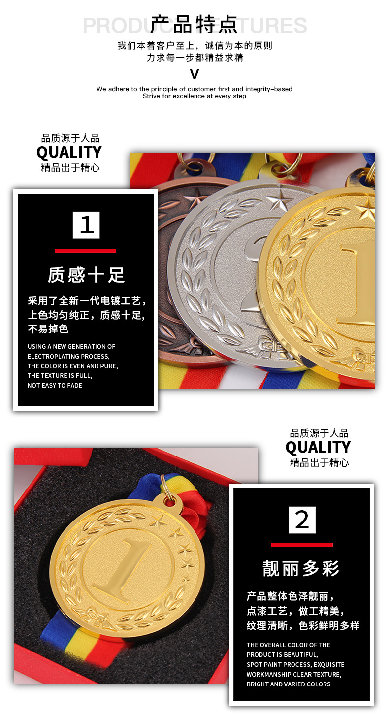 五角星数字奖牌运动会比赛123奖牌数字金属奖牌亚马逊外贸123奖牌详情8