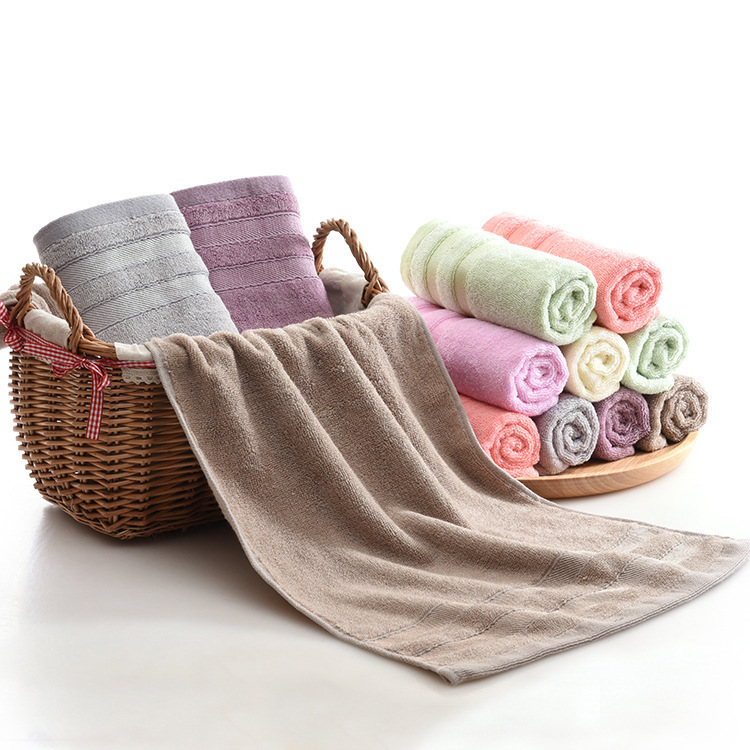 Wholesale of bamboo fiber double-segment towels, thickened household couple face towels, soft and absorbent multi-color towels for hair delivery pic 31