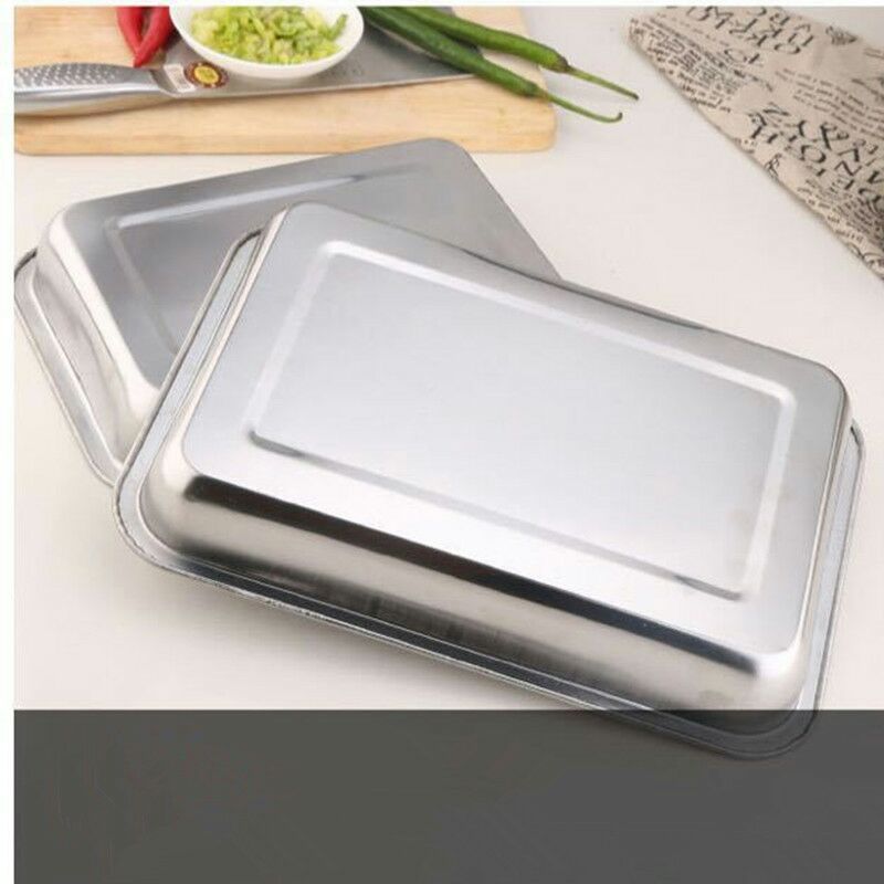 Large steel plates, barbecue plates, square plates, stainless steel bowls and plates, drag plates, grilled fish plates, rice plates, 2-yuan tableware pic 6