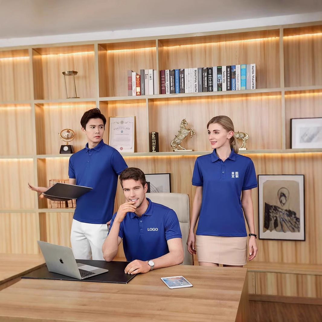 翻领广告衫印字logo团体t恤纯色polo衫企业工作校服刺绣图案短袖详情9