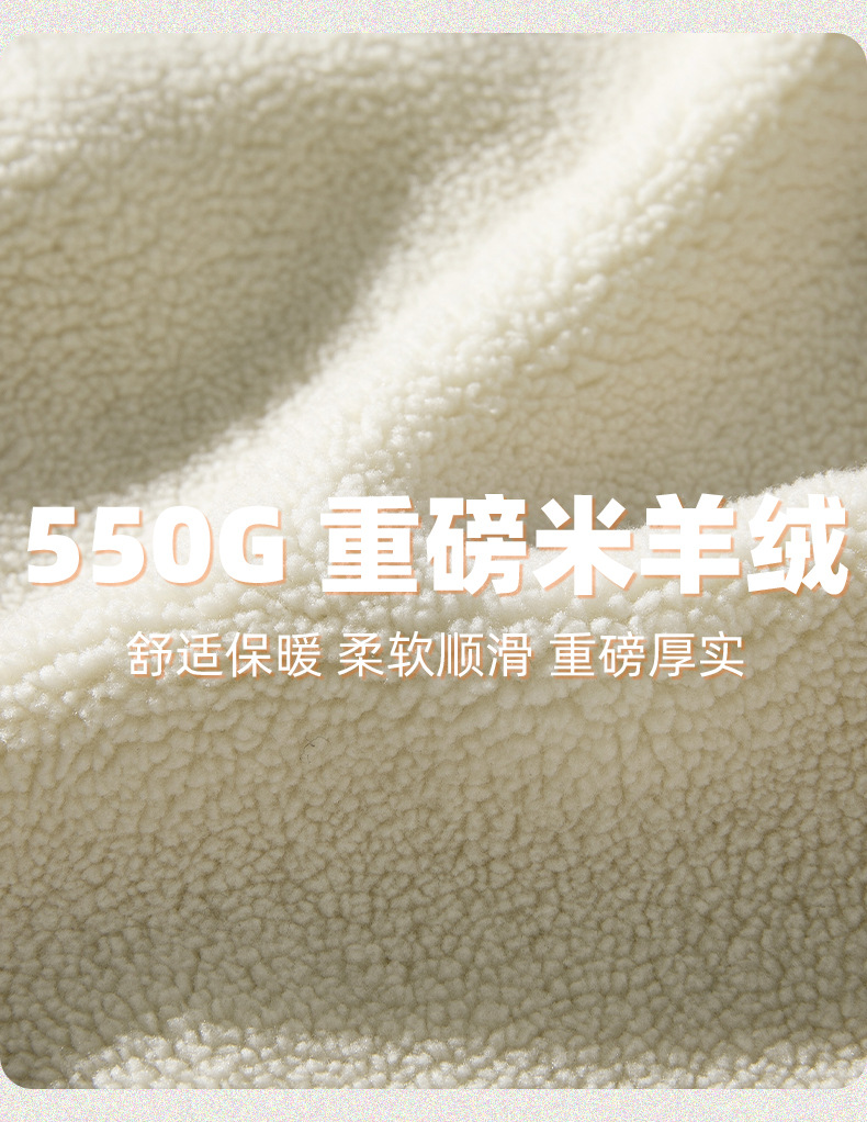 550G lambskin hooded jacket for men, a new winter heavyweight thickened cotton-padded jacket, an American retro trendy brand patchwork cotton-padded jacket pic 3