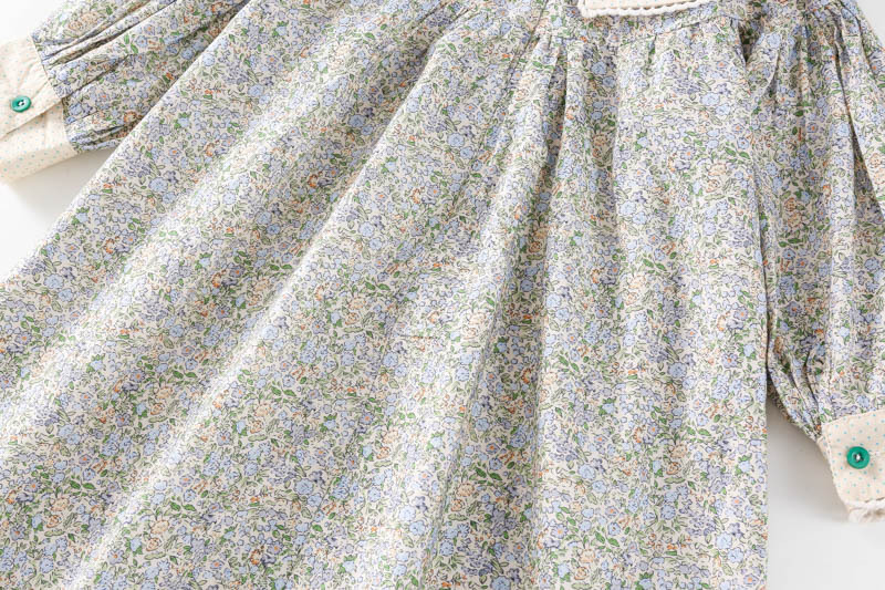 韩国童装女童碎花连衣裙春装洋气儿童娃娃领气质宝宝甜美公主裙子详情28