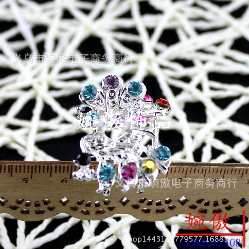 Alloy diamond-encrusted small claw clips, grab clips, hair clips, gold and silver, Yiwu two-yuan store small commodity headwear wholesale pic 77