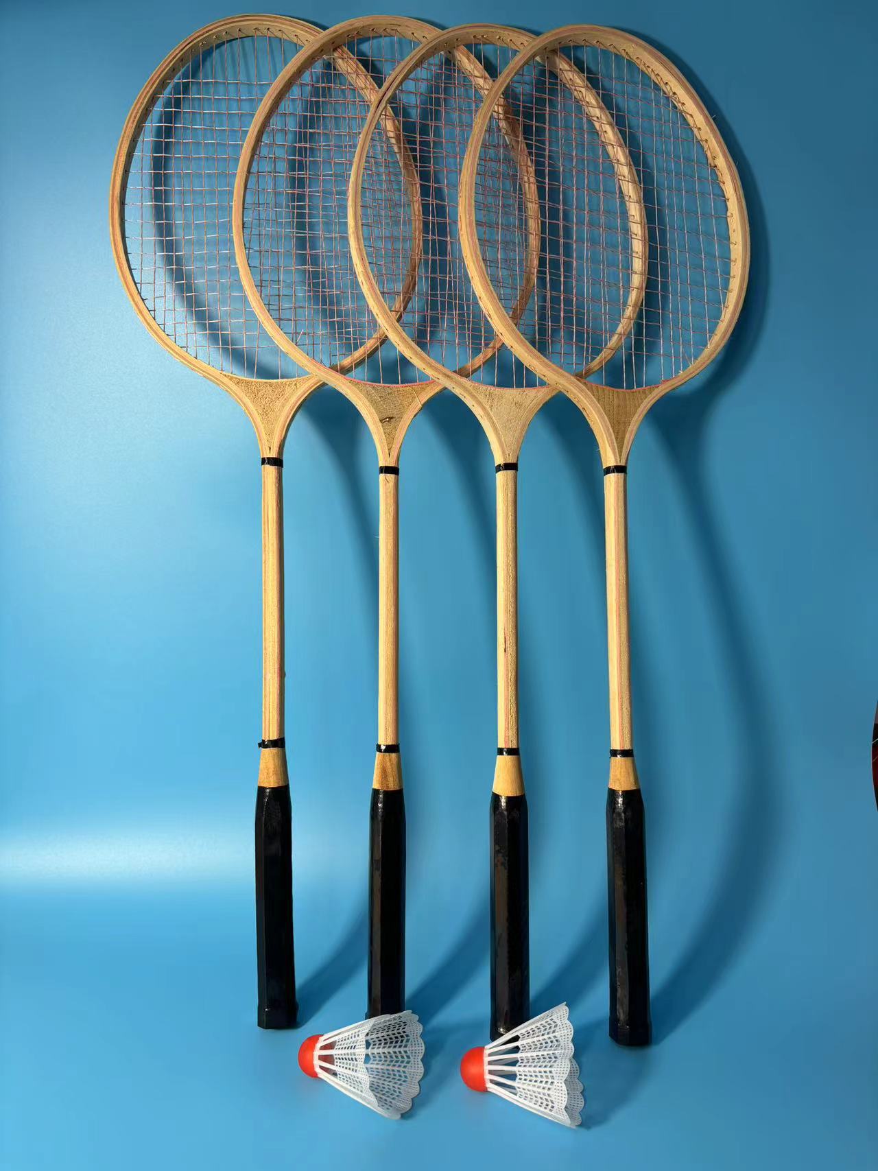 跨境外贸木头羽毛球拍木质纤维丝网线体育用品批发厂家直销详情3