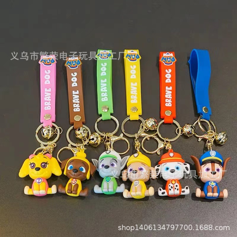 卡通汪汪队硅胶钥匙链可爱立体公仔汽车小挂饰创意情侣书包钥匙扣详情4