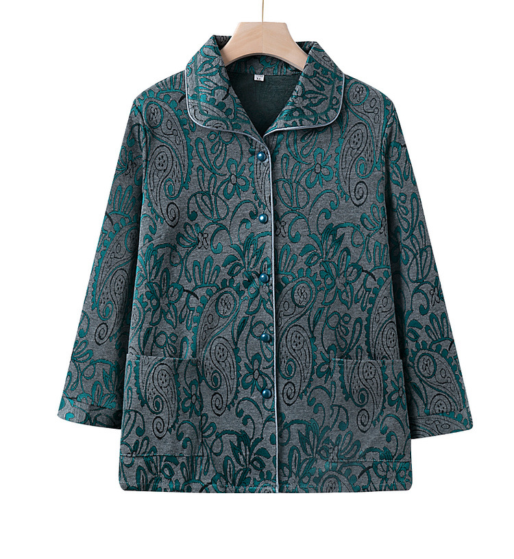 中老年女装妈妈装春装长袖外套60岁70奶奶春秋衣服老年人薄款衬衫详情9