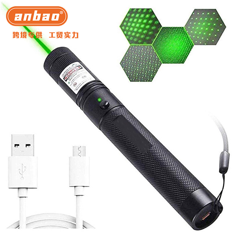 USB charging, green light starry sky laser flashlight, pet toy supplies, teaching stick, sales instructions, cross-border exclusive supply pic 1