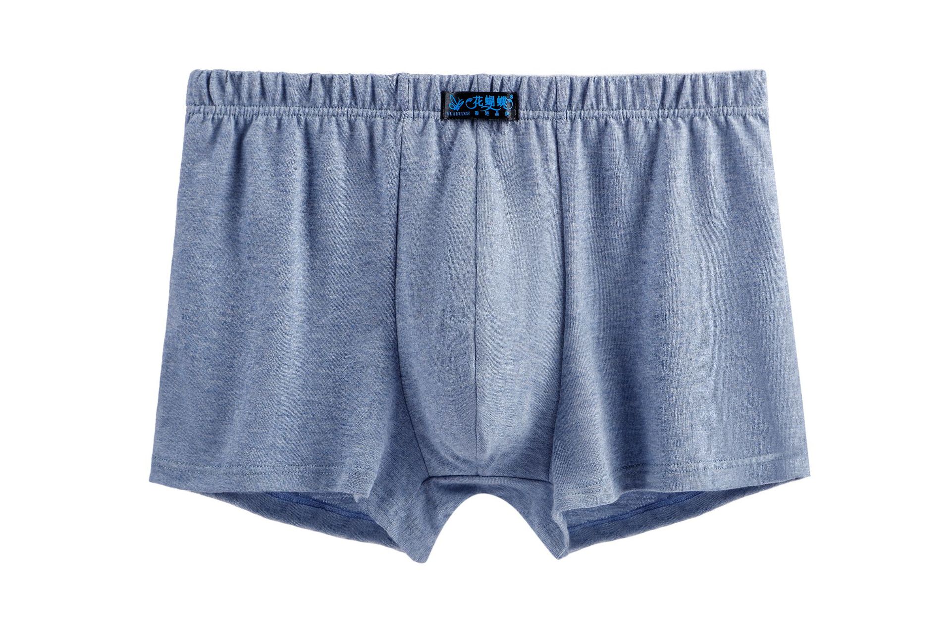 工厂批发花蝴蝶品牌纯棉中腰中老年人男士纯色平角大码内裤夏季裤详情4