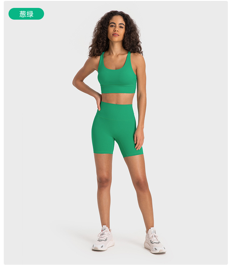 New nude-feel, no-embarrassment line solid color yoga shorts, double-sided brushed tight elastic sports and fitness three-inch pants for women pic 46