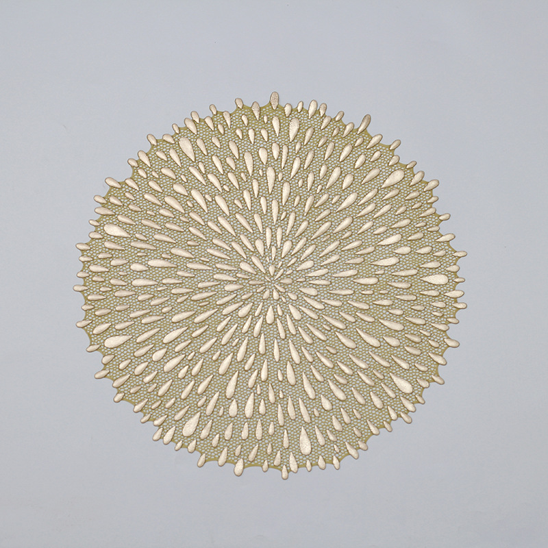 Womei modern, simple and fashionable water-drop gold-embossed PVC tablecloth, European-style light luxury home decoration, waterproof, oil-proof, anti-slip, heat-resistant, wear-resistant and heat-insulating table mat pic 3