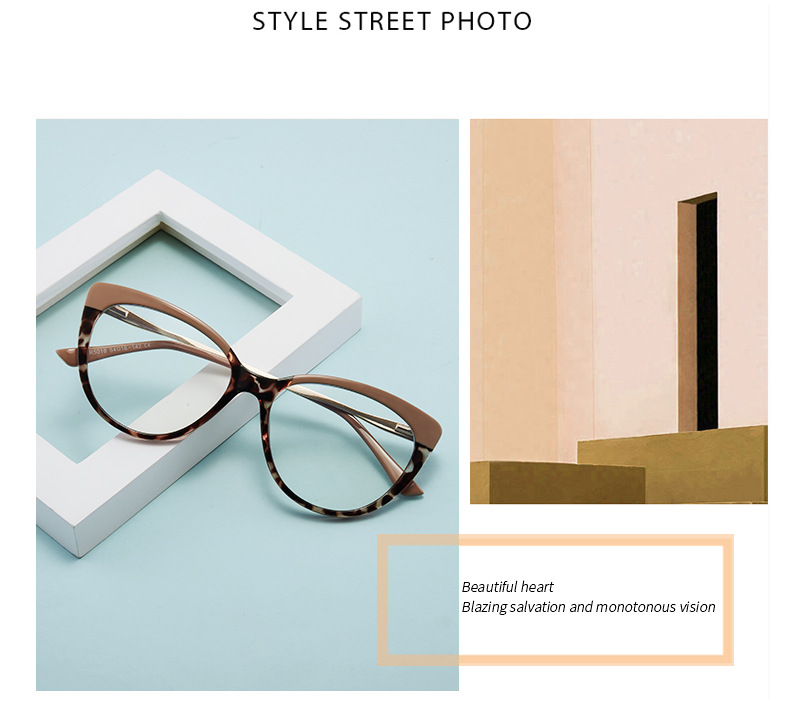 New fashionable anti-blue light glasses, cross-border European and American cat-eye frames, ins retro photosensitive color-changing glasses pic 4