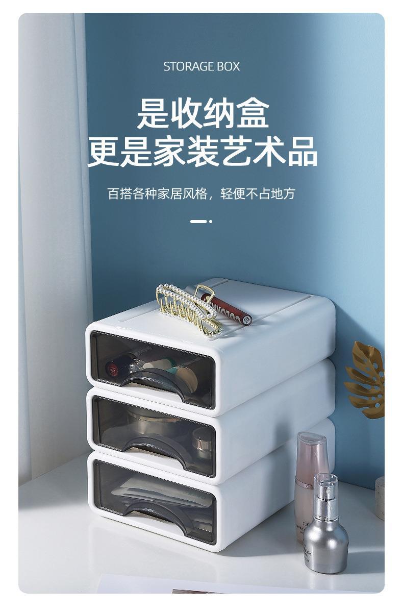 Large drawer-type desktop storage box, cosmetics office desk, dormitory stationery organization and storage box, desk rack pic 3