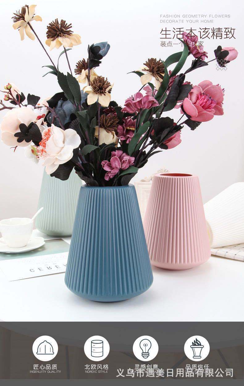 小清新仿真塑料花瓶  创意塑料花瓶 新品PE耐摔花瓶详情5