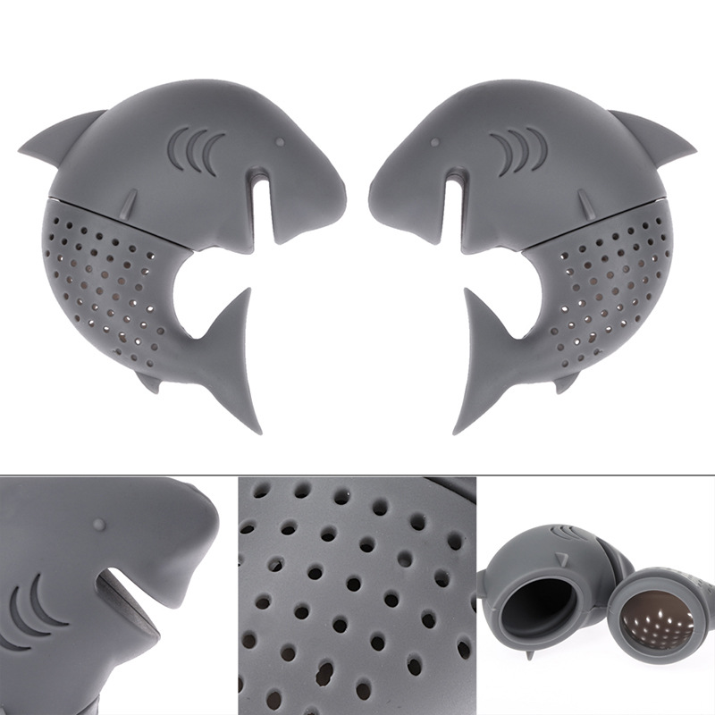 The new silicone shark tea maker for lazy people is a creative shark tea bag filter pic 9