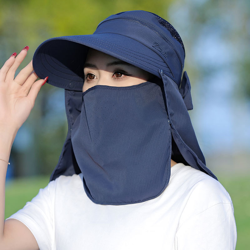 多功能可拆卸遮阳帽子女士夏季大沿防晒沙滩渔夫帽多种戴法采茶帽详情23