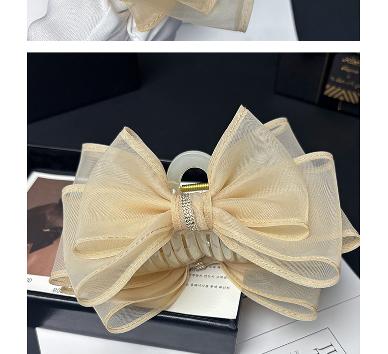 国潮系列高级感超仙网纱蝴蝶结发夹黑色精致水钻抓夹2025新款鲨鱼夹子头饰详情6