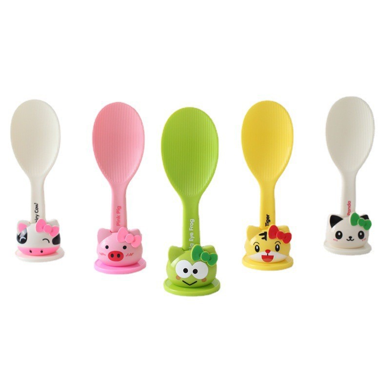 严选跨境家用电饭锅配备长柄饭铲 可立式设计食品级塑胶打饭勺子 不粘饭勺餐具一体化详情9