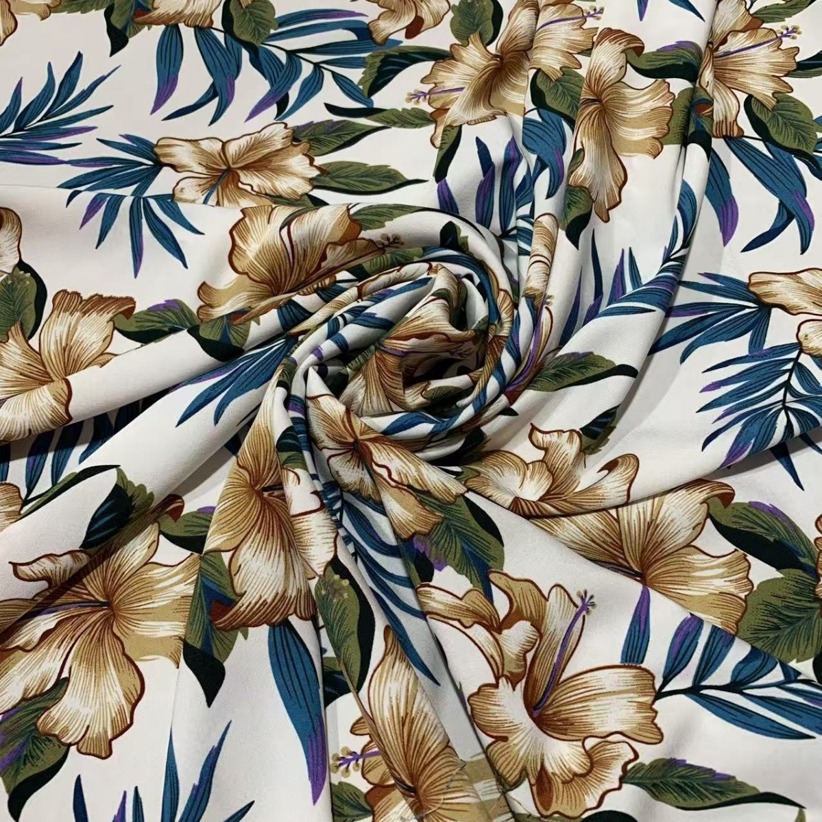 国潮四面弹中国风大花印花弹力亲肤柔顺头饰服装面料详情10