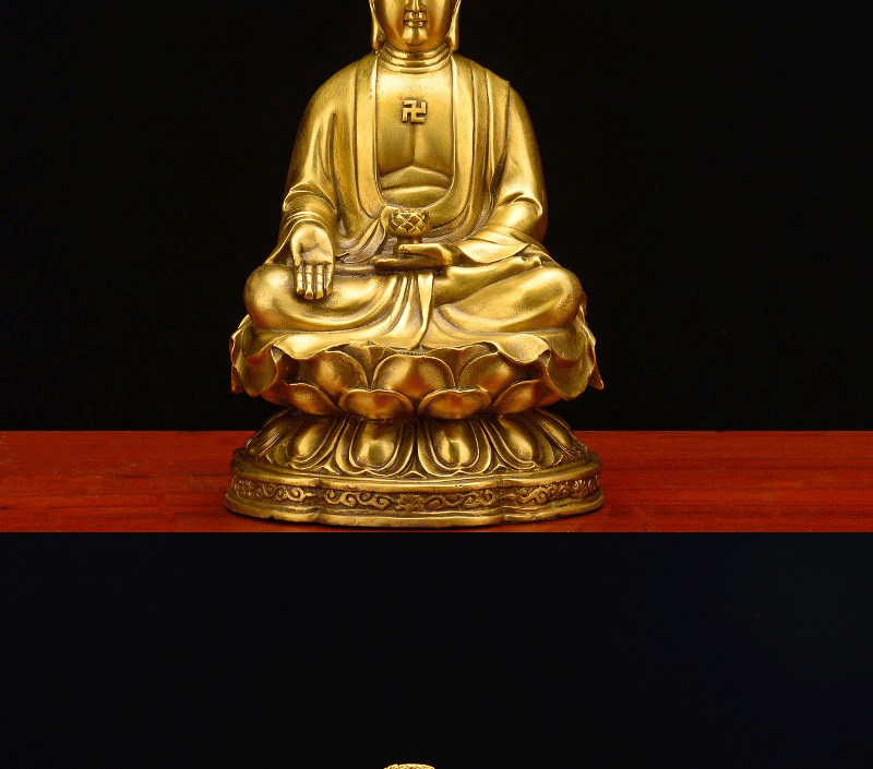 纯铜三宝佛像释迦牟尼阿弥陀佛药师佛摆件工艺品佛堂供奉掌柜推荐详情15