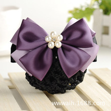 Professional hairpin, hair net, gold-edge bow, hair accessory, postal mobile headwear, nurse, work, hotel hairpin pic 21