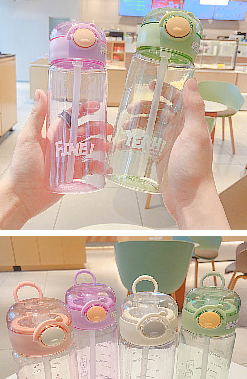 新款塑料杯小清新学生水杯大容量运动水杯活动礼品随手杯吸管杯详情4