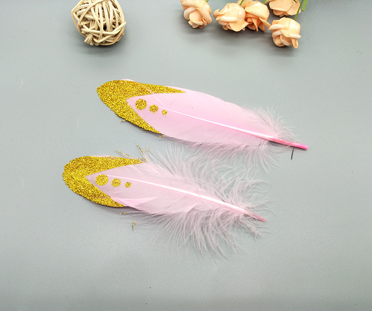 A large quill feather gift box with all-gold and all-silver feathers, paper card bookmarks and decorative quill pens pic 52
