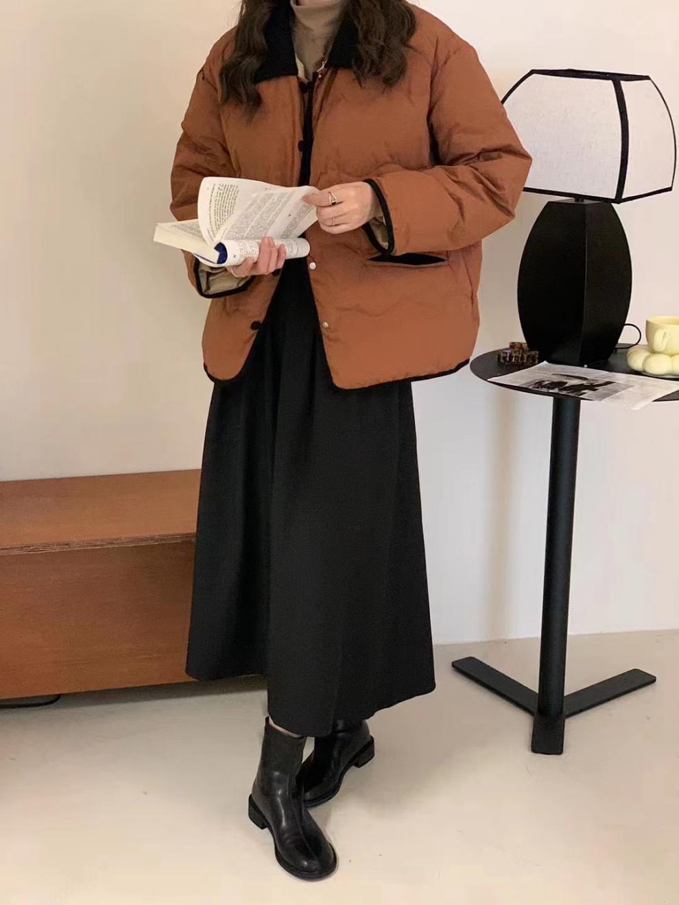 Lapel Dongdaemun light down cotton-padded jacket for women, short chanel-style cotton-padded jacket, casual coat for winter pic 26