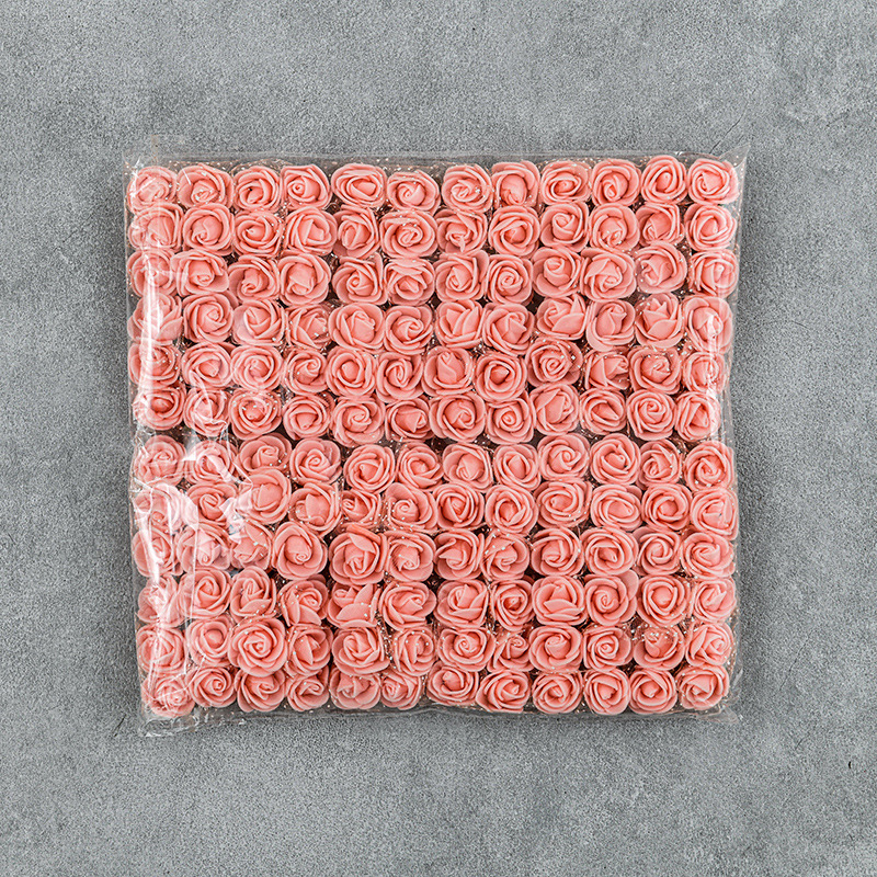 144朵pe泡沫花2.5厘米蕾丝玫瑰花婚庆花环假花新娘手腕花手编配件详情10