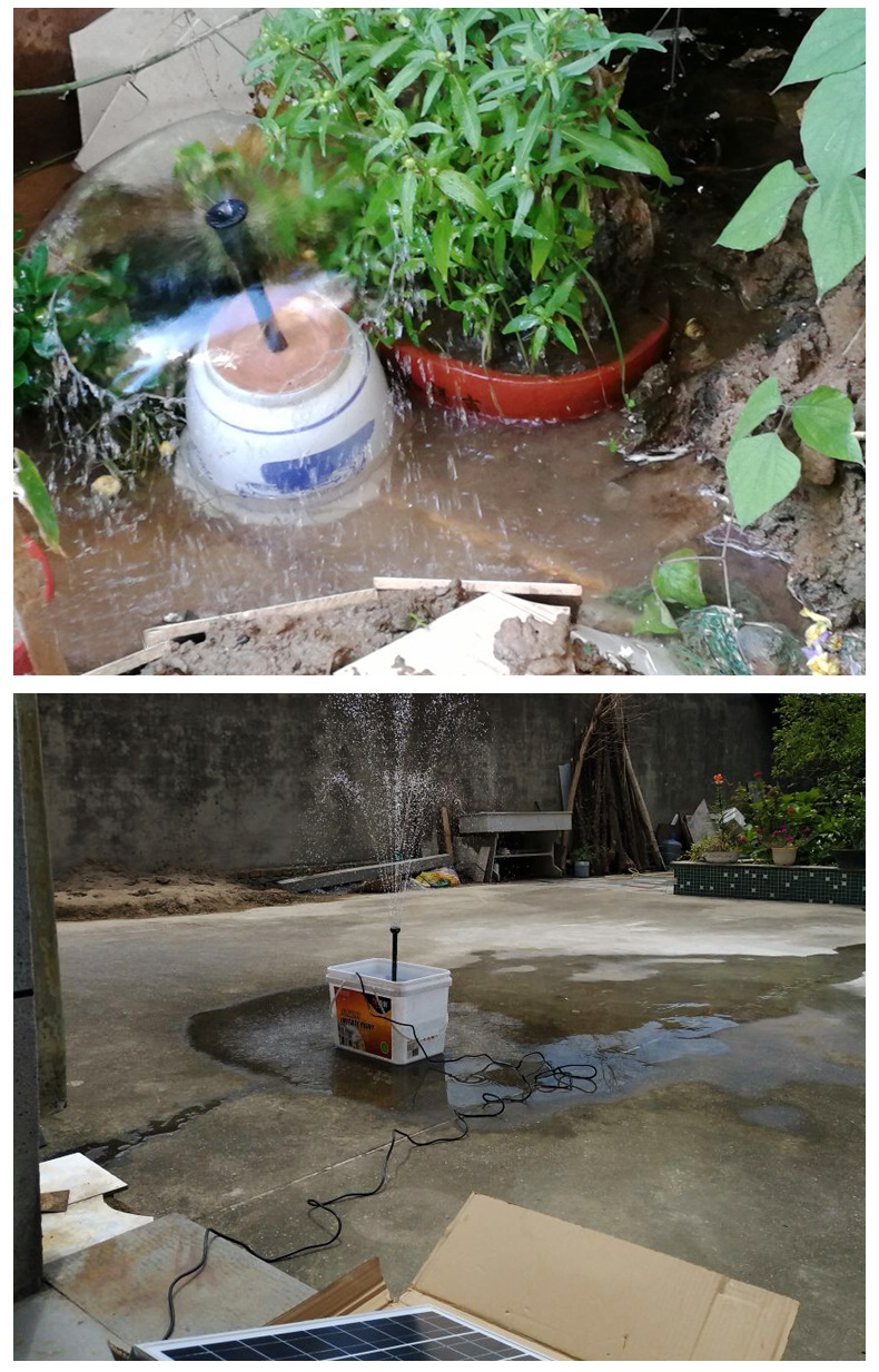 静音12V太阳能无刷直流微型喷泉水泵假山花园鱼池景观带2种喷头详情19