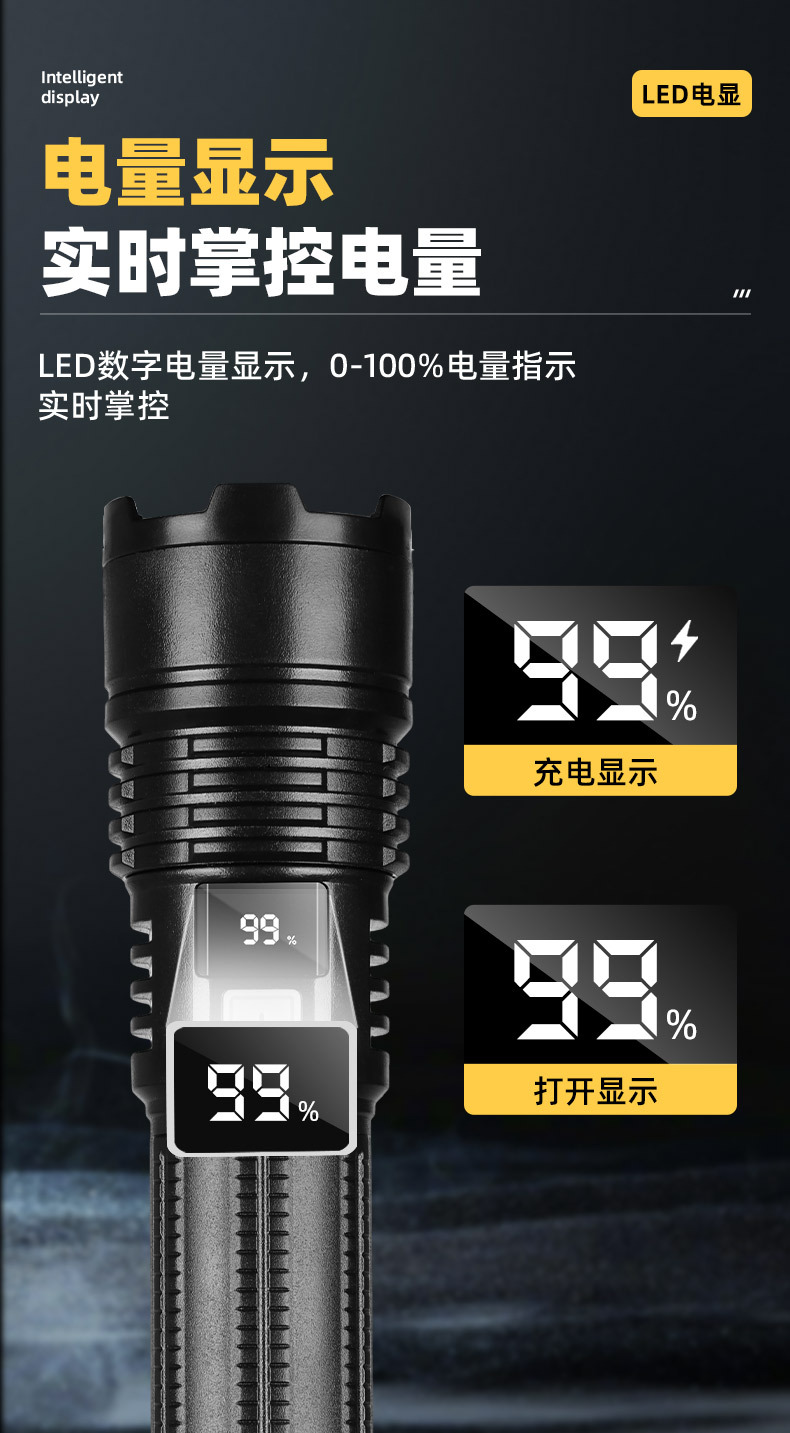 新款手电筒强光可充电式户外超亮远射小型迷你便携家用耐用灯详情9