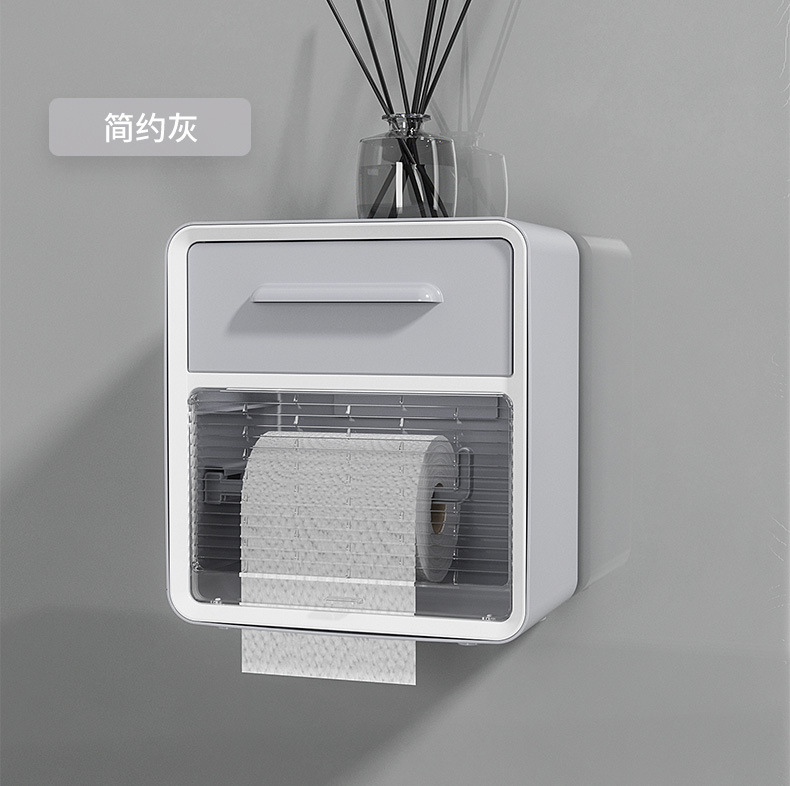 The new bathroom blinds, wall-mounted tissue box, with functions such as visible retractable paper size storage and drawers pic 23