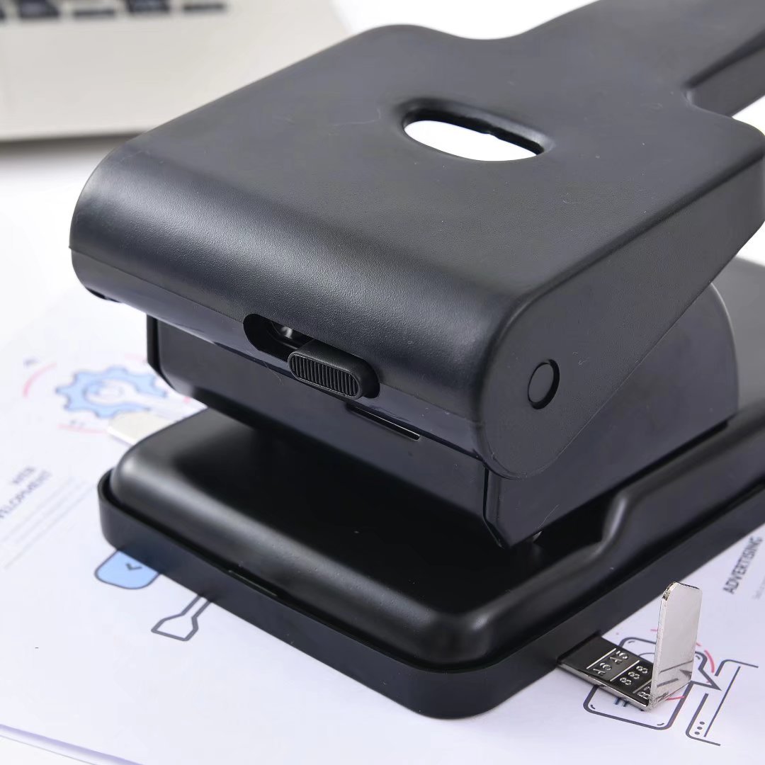 Factory-supplied exclusive double-hole punch, manual binding punch, loose-leaf labor-saving punch with ruler, round hole punch pic 4