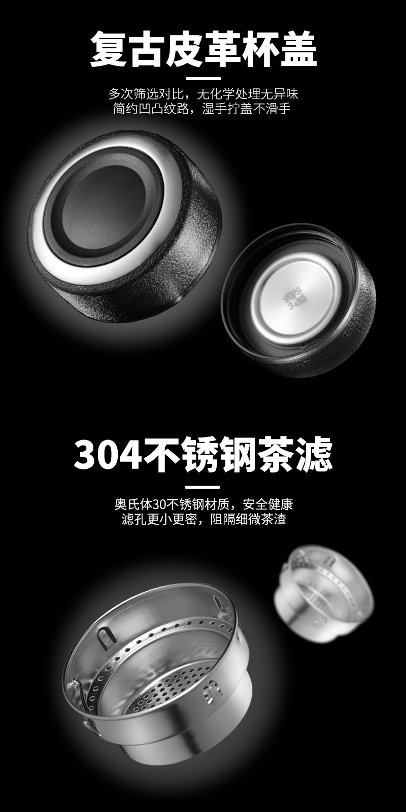 Thickened double-layer glass cups, large-capacity tea-water separation cups, business tea brewing cups, car-mounted goose egg cups, gift printed words pic 12