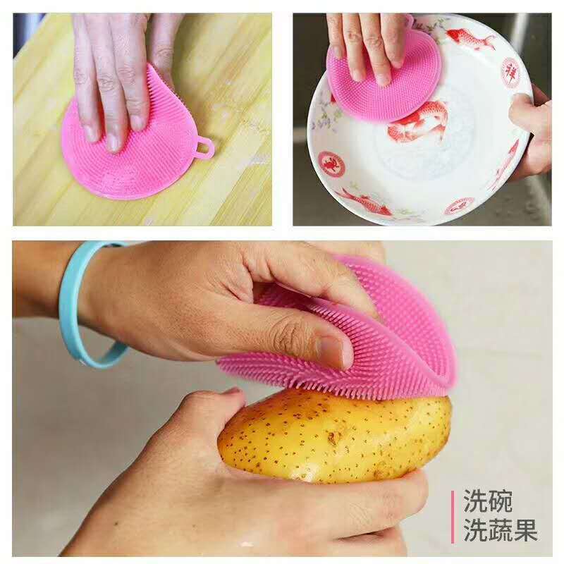 Wholesale multi-functional kitchen cleaning brushes, dishwashing brushes, pot and bowl cleaning brushes, silicone pads, Yiwu pic 2