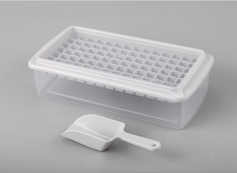 简约创意冰格家庭自制冰盒冰铲冰块盒冰格98格带盖带底带铲冰格详情8