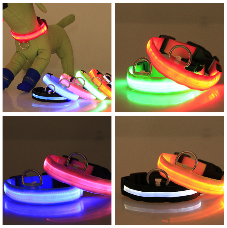 LED dog luminous collar, night-luminous pet collar strap, can be sent in one piece. Wire mesh collar strap, insulating sheet pic 9