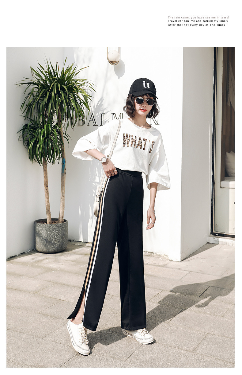 2020 new wide-leg pants for women, high-waisted, drape, versatile loose long pants, straight-leg pants, thin spring and summer pants, Korean version pic 10