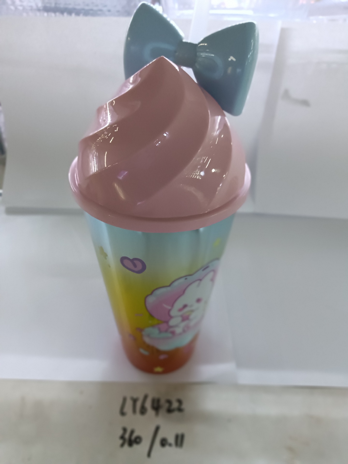 外贸产品卡通吸管杯发光塑料杯太空杯随手杯儿童果汁杯创意水杯 pic 1