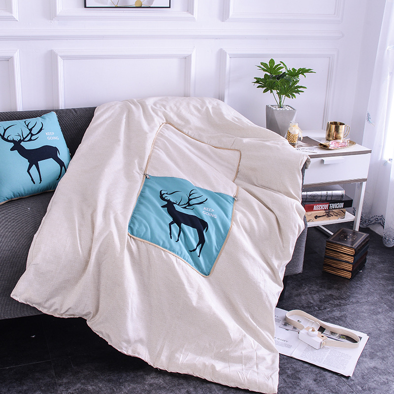 Multi-functional two-in-one throw pillow, dual-purpose throw pillow wholesale, logo printed car seat pillow, cushion, quilt practical gift pic 19