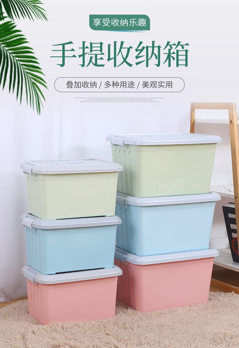 Factory wholesale plastic storage boxes, home storage boxes, storage boxes, hand-held thickened organizing boxes, and can be printed with logos pic 1