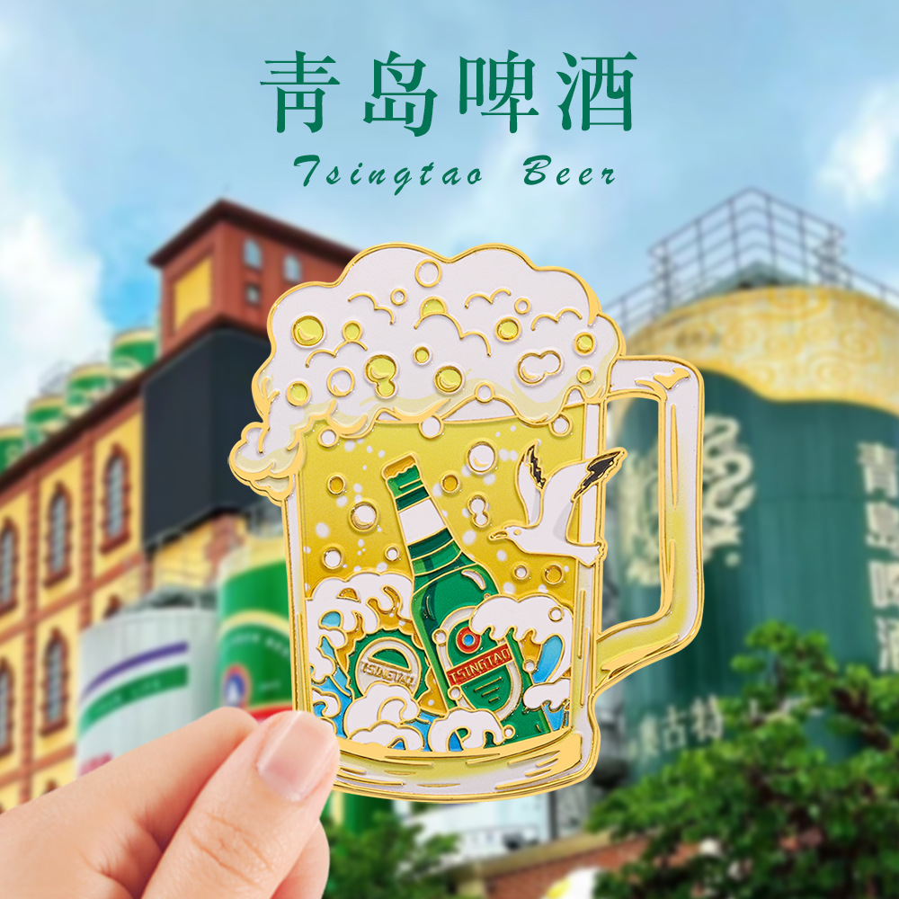 Qingdao cultural and creative refrigerator magnets, metal magnetic stickers, strong attraction, Qingdao Beer Festival, May 4th Square, Pier, tourist souvenirs pic 3
