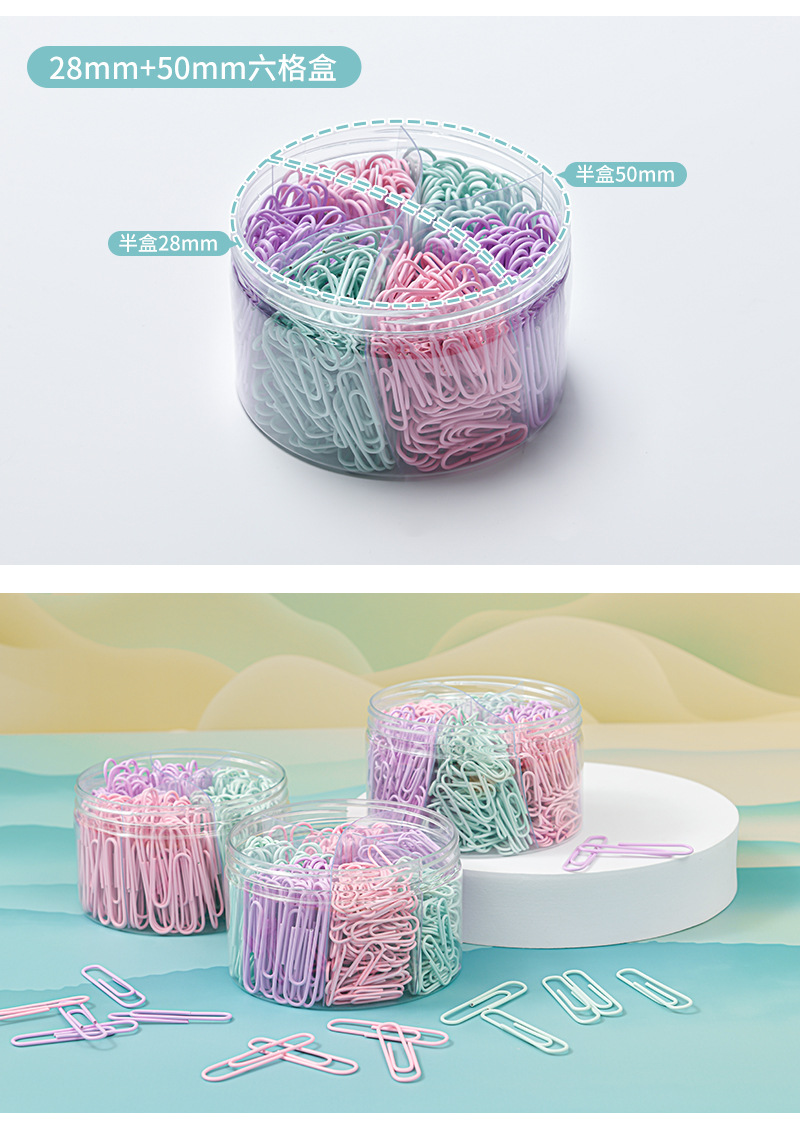 Cross-border bulk large-capacity color paper clips, large and small paper clips wholesale, data storage pins pic 13
